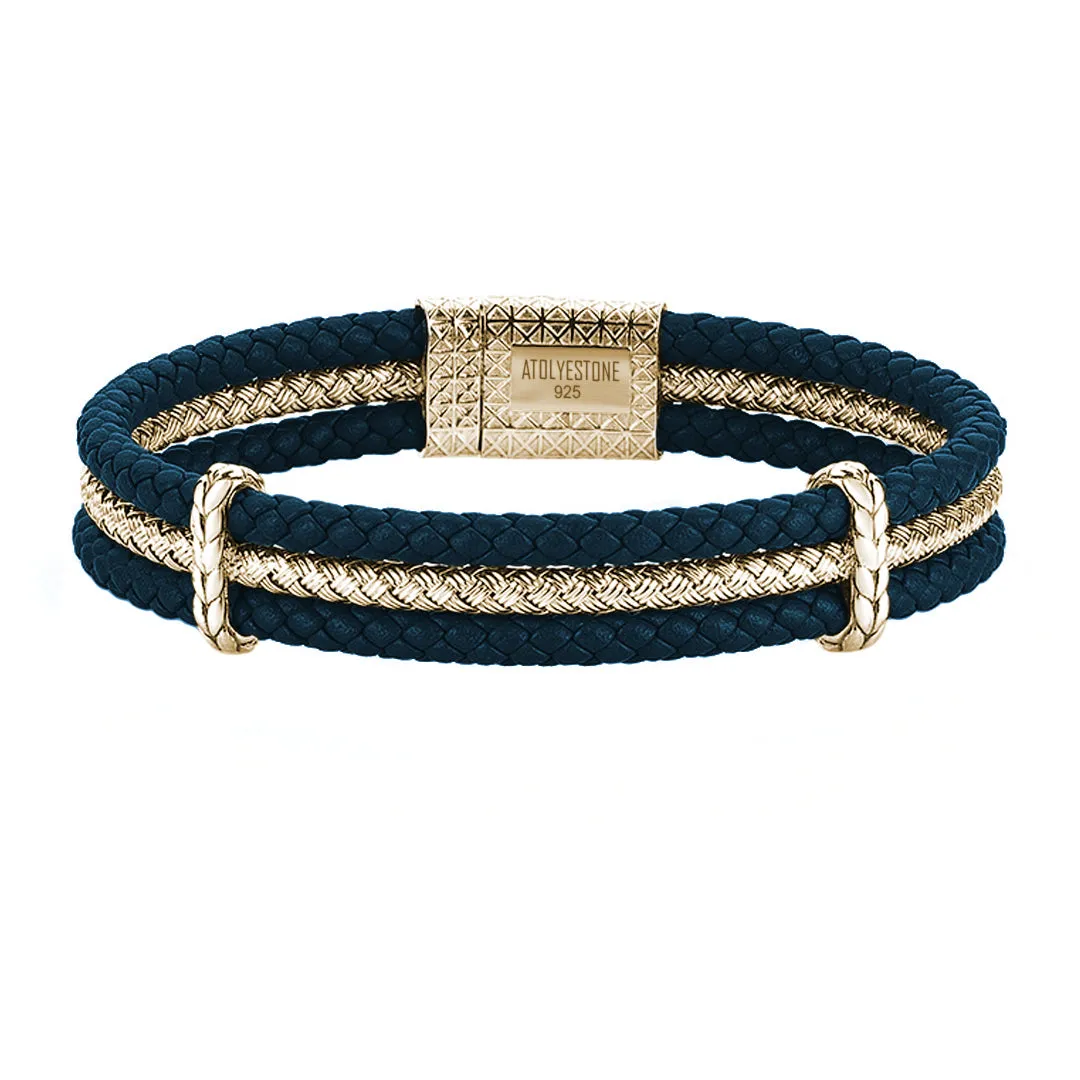 Triple Row Leather Bracelet