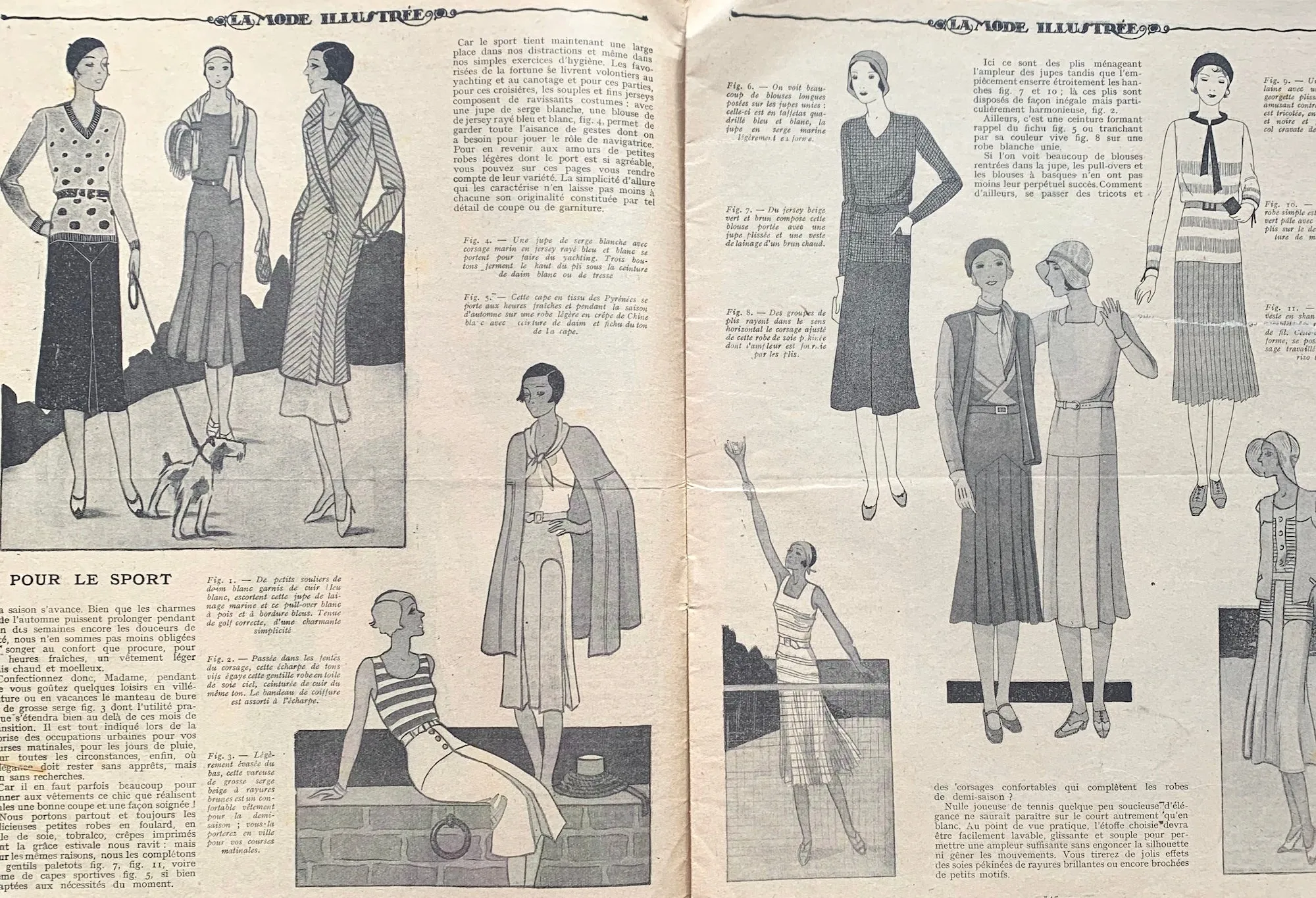 Women and Childrens Fashions in August 1930 French Fashion Paper La Mode Illustree