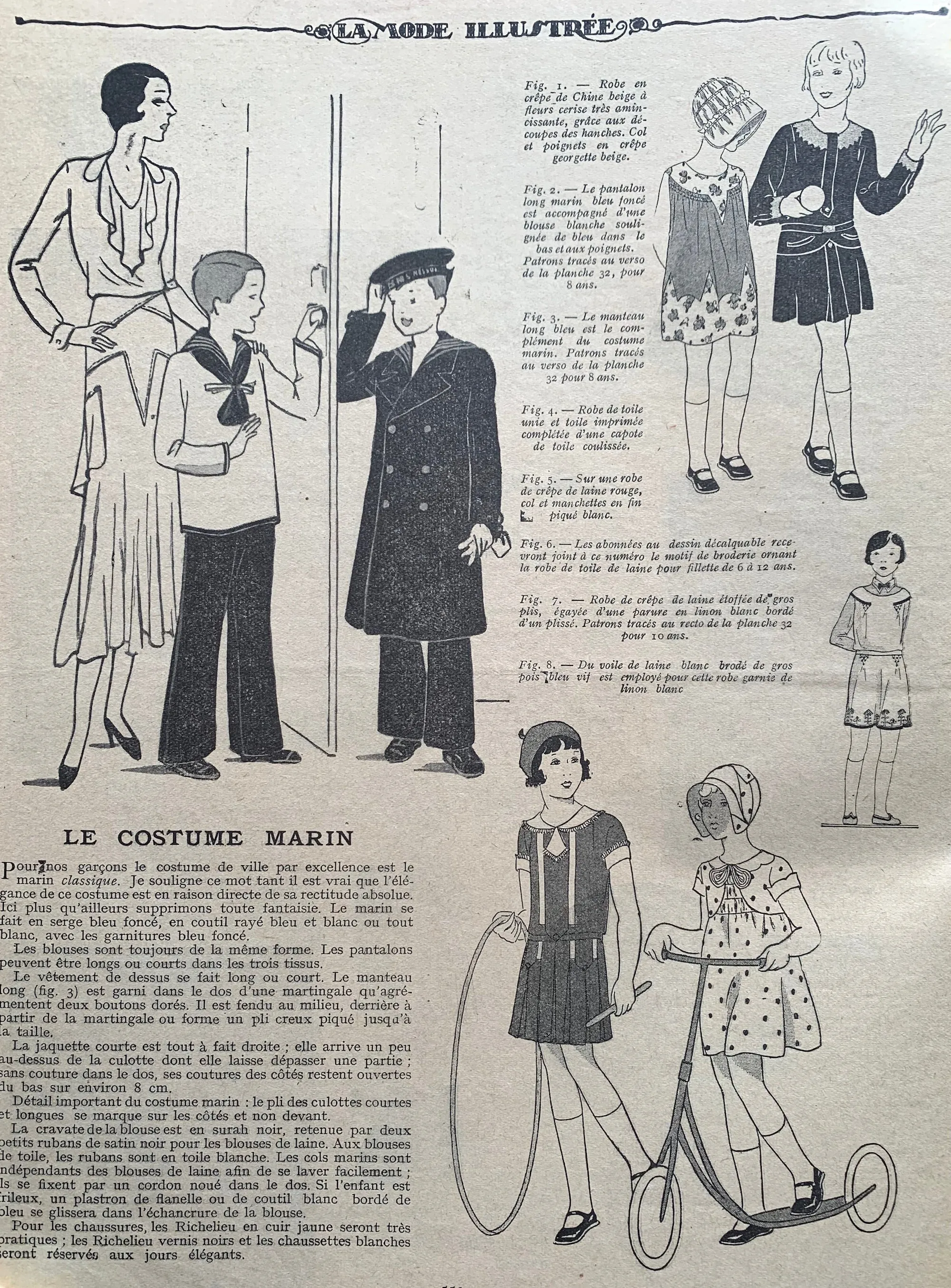 Women and Childrens Fashions in August 1930 French Fashion Paper La Mode Illustree