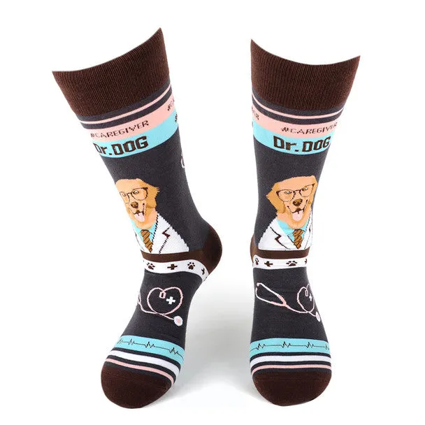 *Women's Health Care Heroes -Dr. Dog- Ultra Premium Novelty Socks